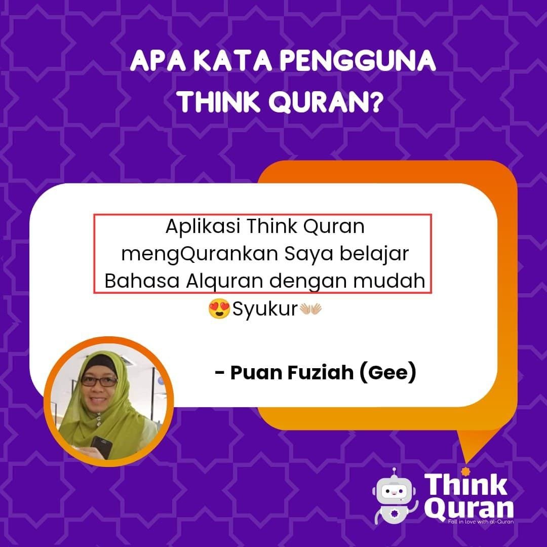 Pengalaman Puan Fuziah menggunakan aplikasi ThinkQuran